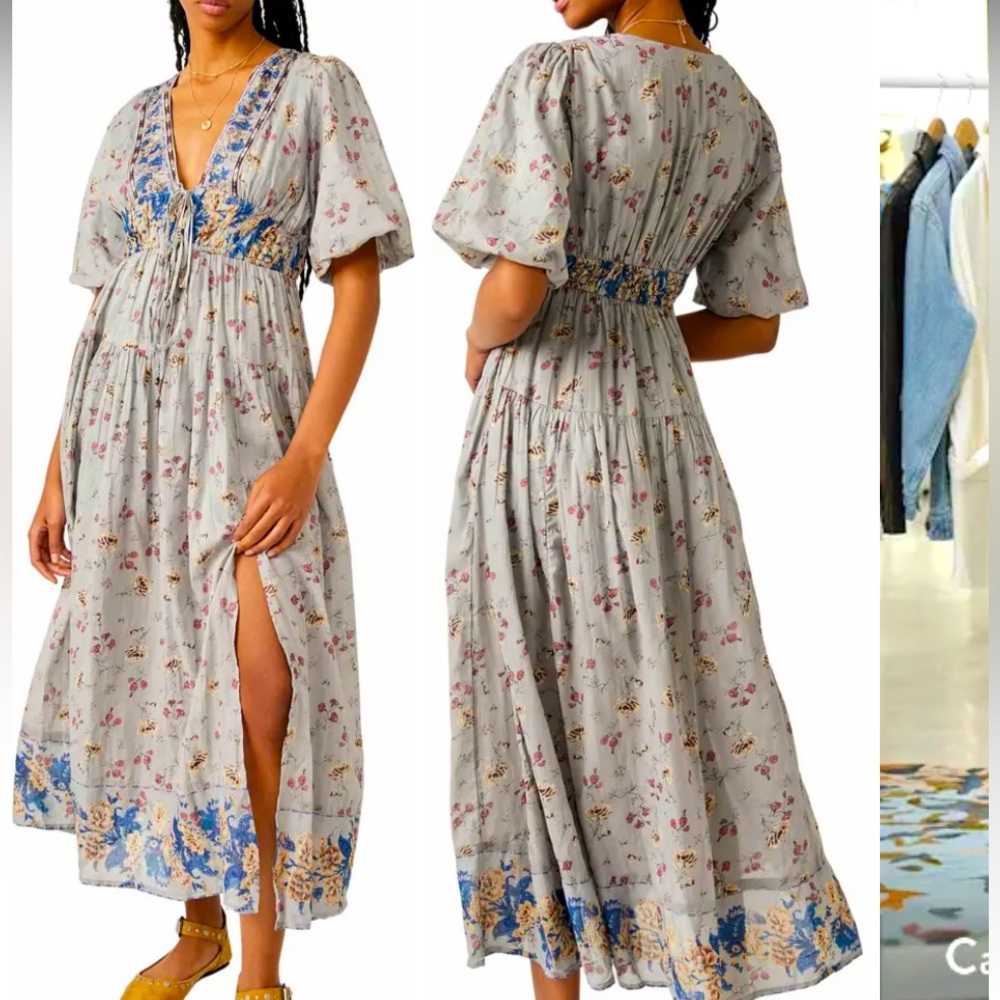 Free People Lysette Floral Maxi Dress NWT SZ L
